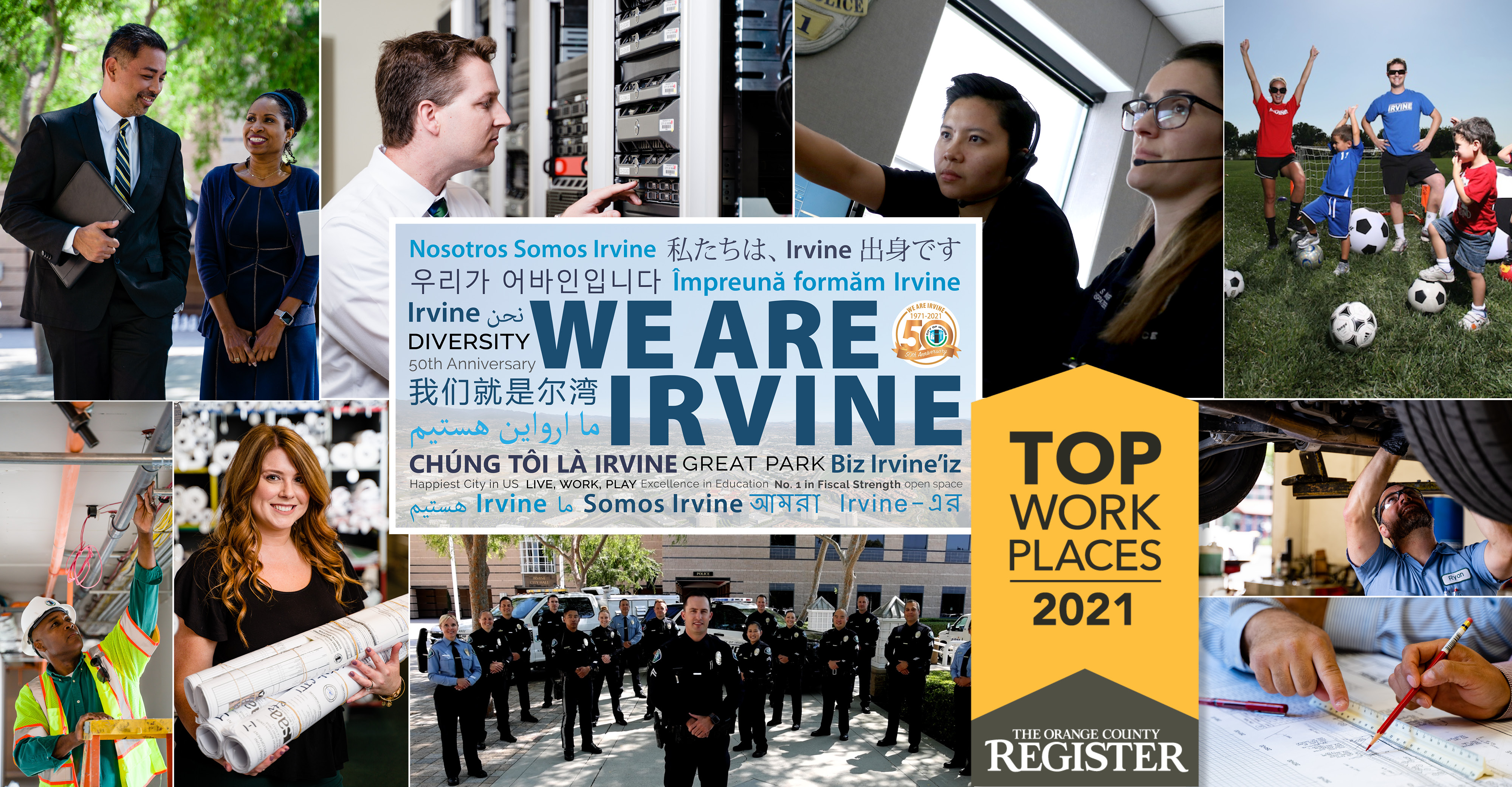 City of Irvine Named Top Workplace by the Orange County Register City